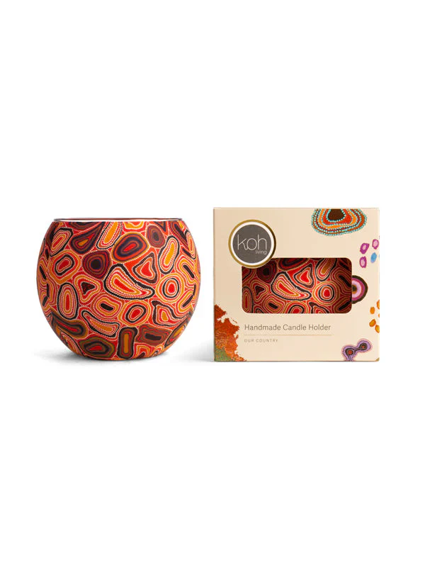 Aboriginal Dry Waterholes Tealight Candle Holder - Image 2