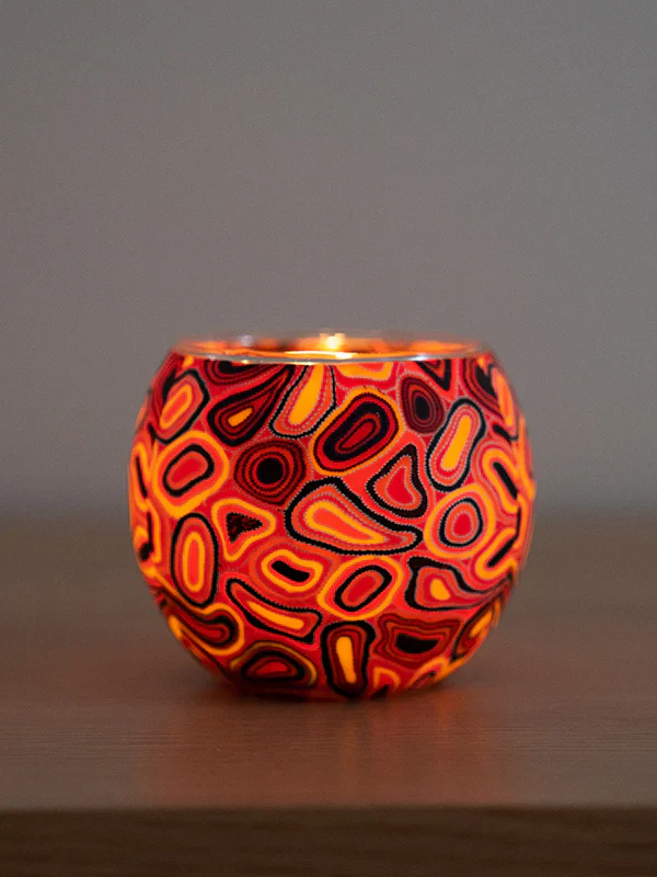 Aboriginal Dry Waterholes Tealight Candle Holder - Image 3