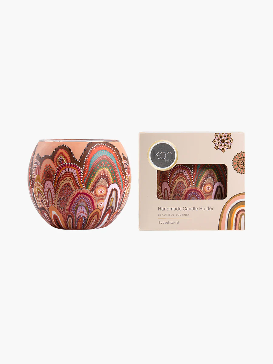 Aboriginal Tealight Candle Holder Beautiful Journey Home - Image 3