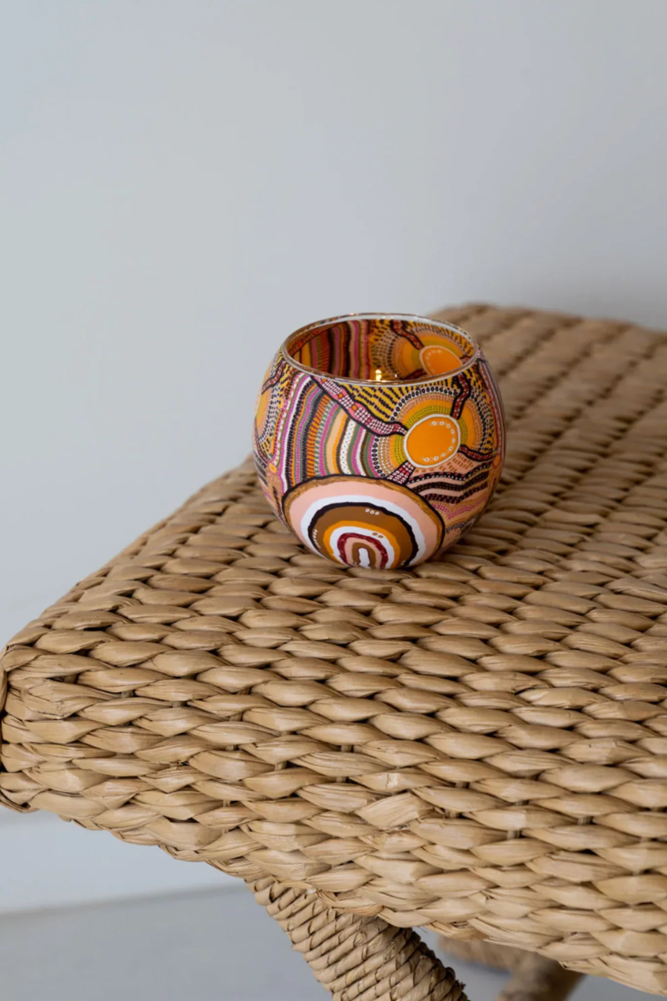 Aboriginal Tealight Candle Holder Journeys In The Sun - Image 2