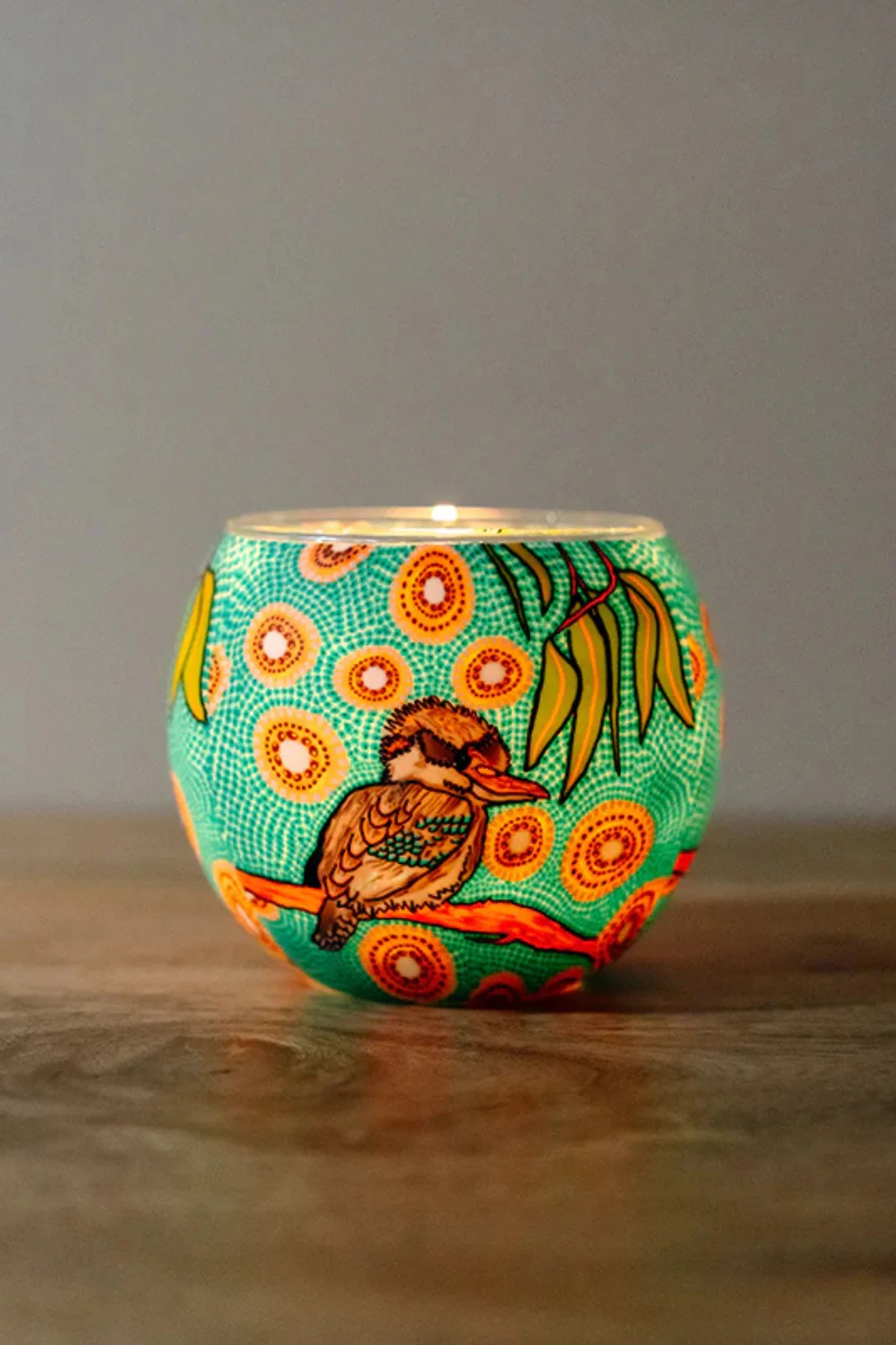 Aboriginal Kookaburra Tealight Candle Holder - Image 3