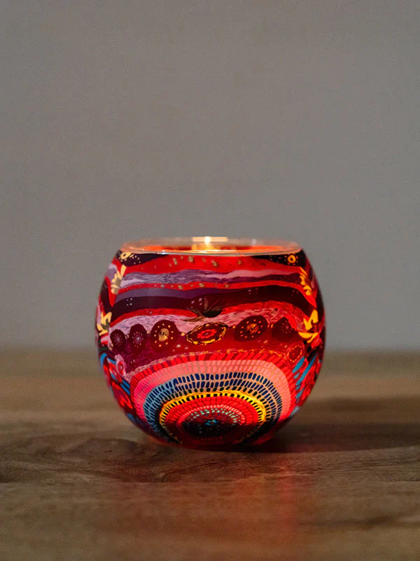 Aboriginal Looking Back Candle Holder - Image 3