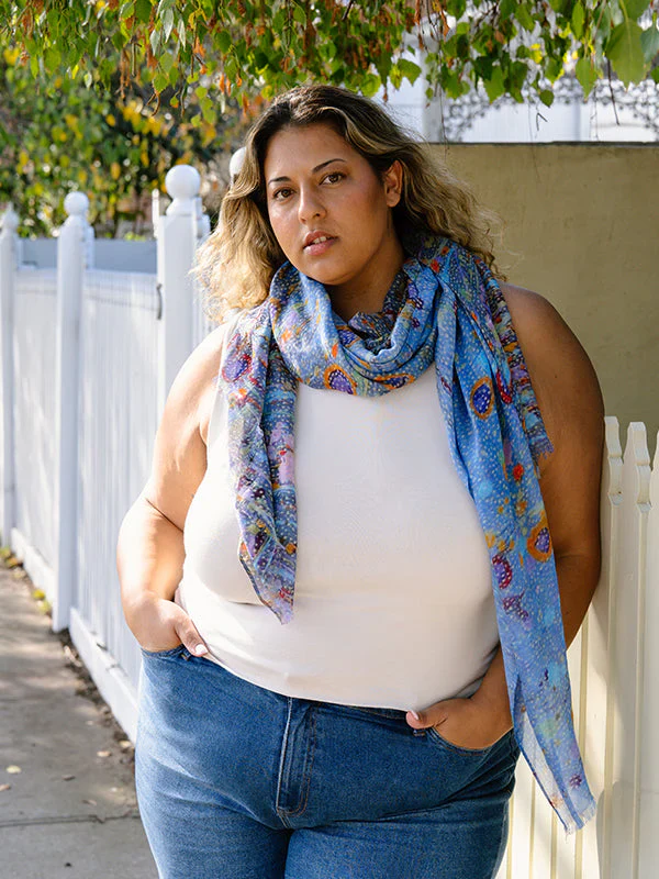 Aboriginal Morning Mist Rectangle Scarf - Image 2