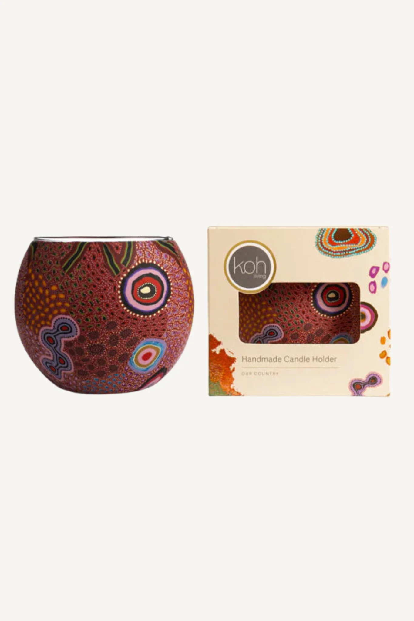 Aboriginal Our Country Tealight Candle Holder - Image 2