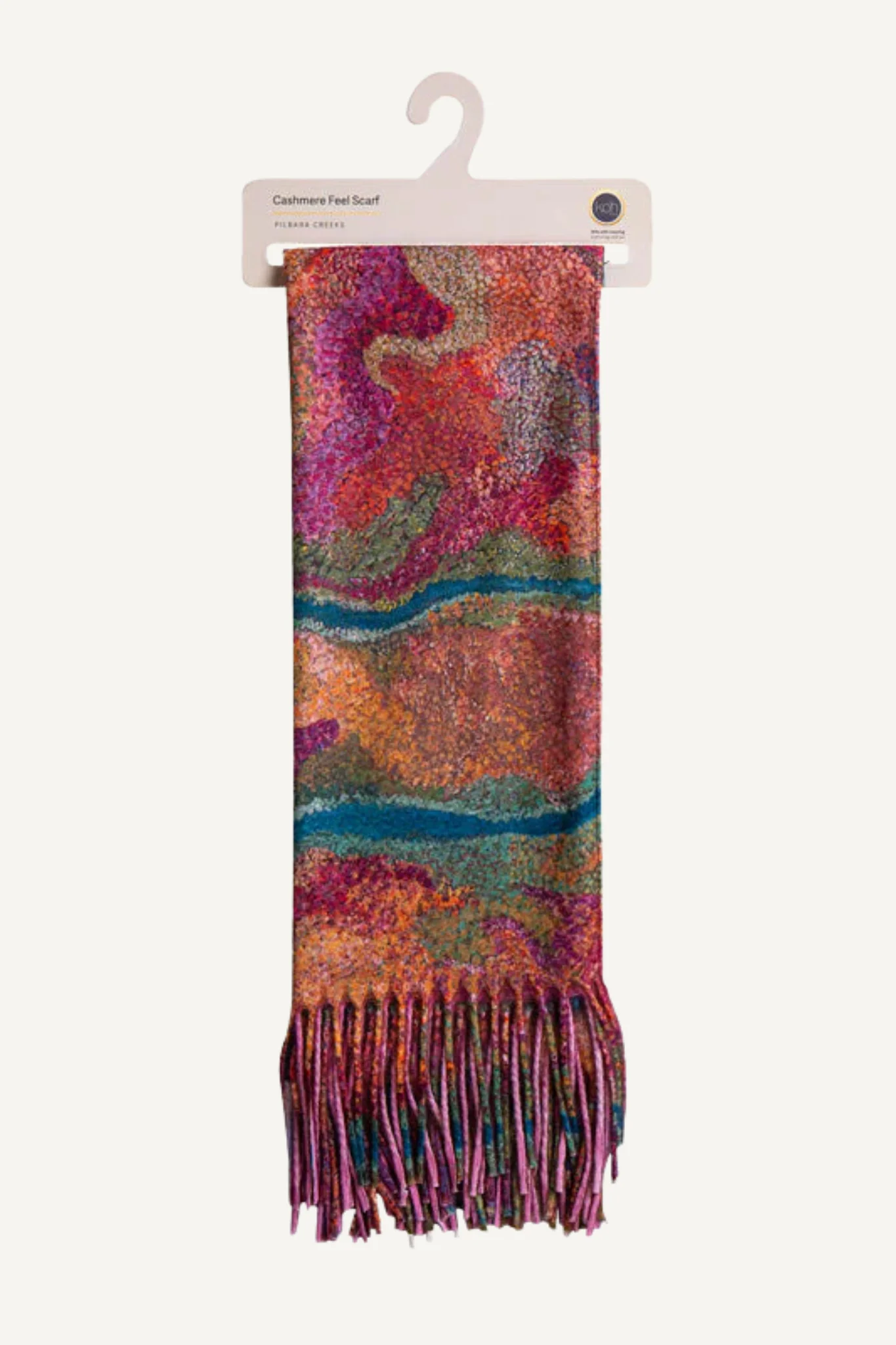 Aboriginal Pilbara Creeks Scarf (Cashmere) - Image 2