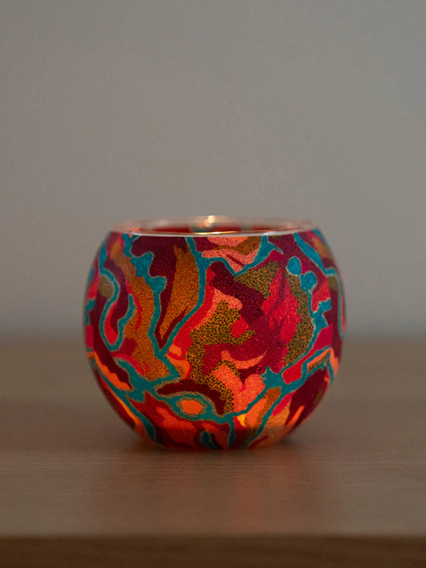 Aboriginal Pilbara Creeks Tealight Candle Holder - Image 3