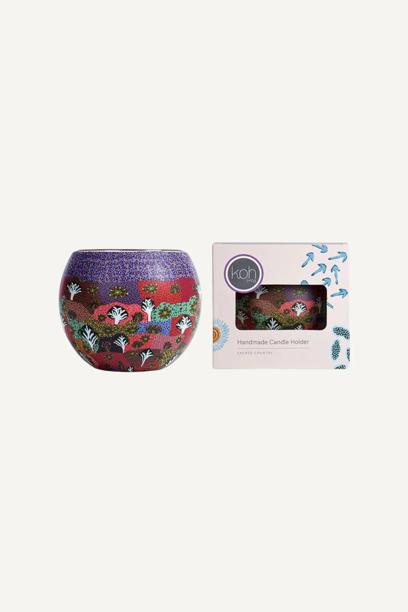 Aboriginal Tealight Candle Holder Bush Medicine - Image 2