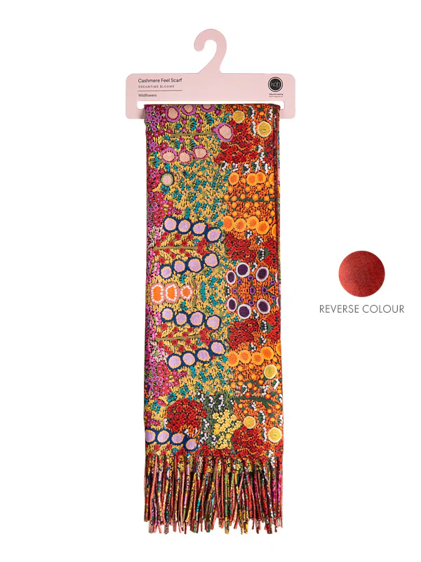 Aboriginal Women's Wild Flowers Scarf - Image 2