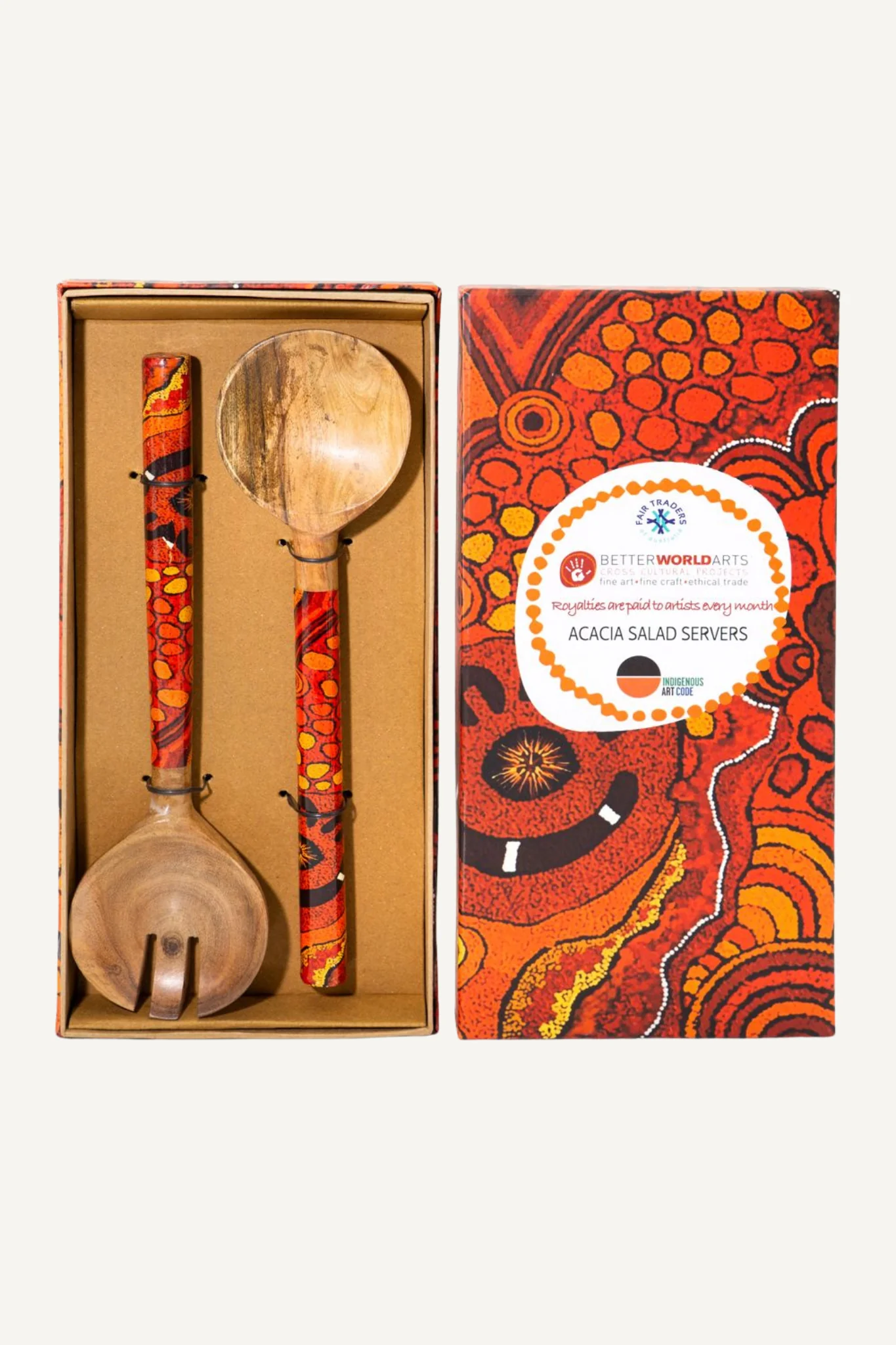 Acacia Salad Servers - Damian and Yilpi Marks - Image 2