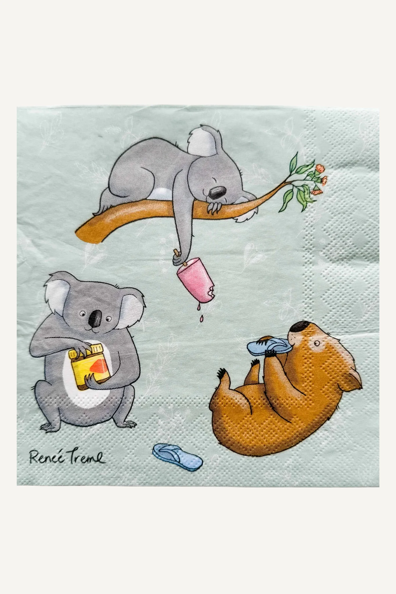 Animals Napkins Sage