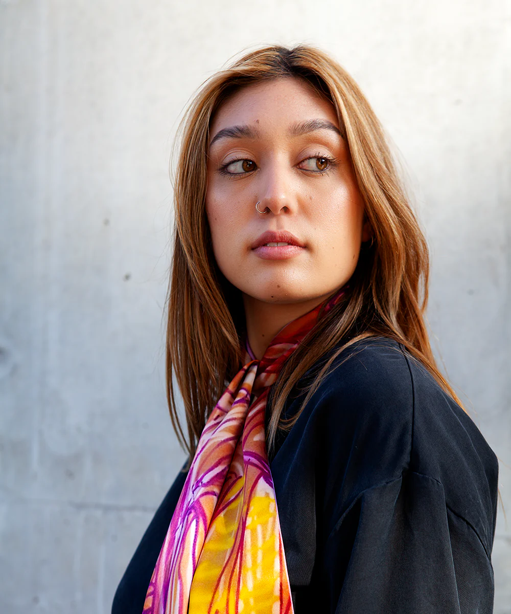 Martuwarra Twilly by Sonia Kurarra Silk Scarf - Image 4