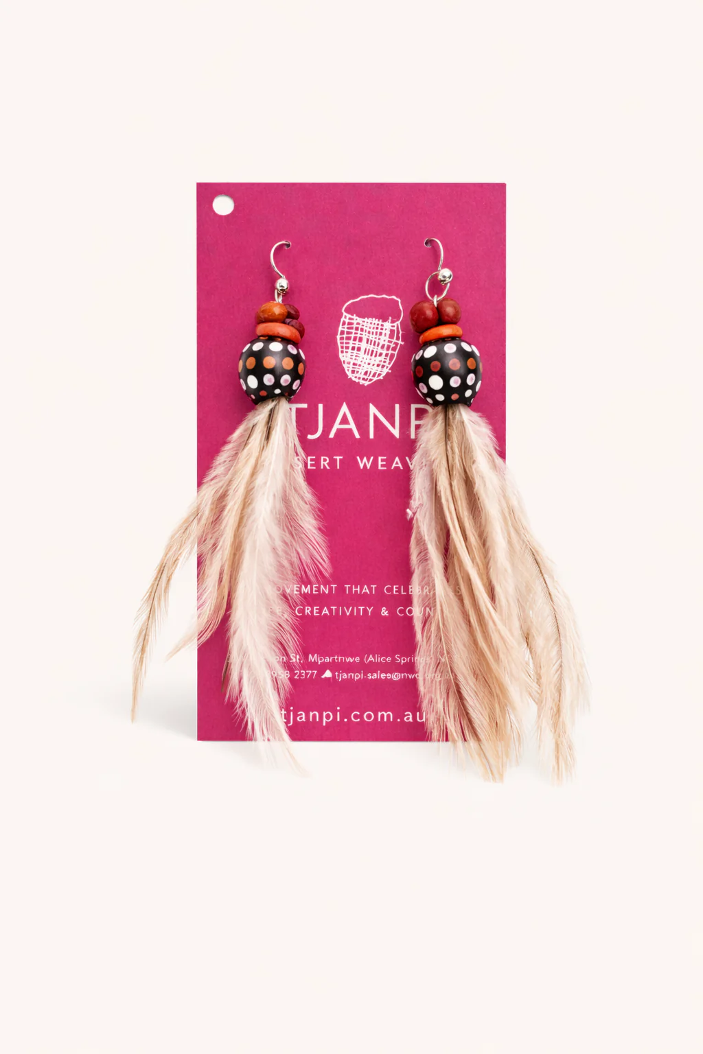 Seed Earrings w Feathers